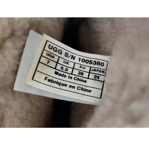 UGG Women size 7 Becket Leather & Shearling Mid-Calf Boots Chestnut Brown - Picture 5 of 6